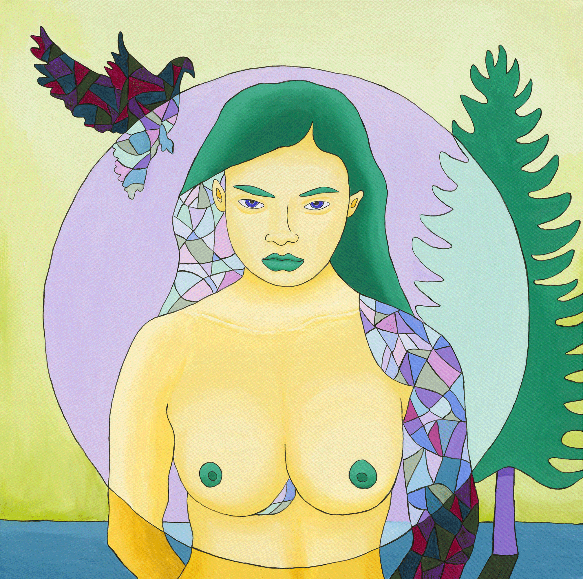 L'envol intérieur, 2025. Acrylique sur toile. 36 x 36pouces.